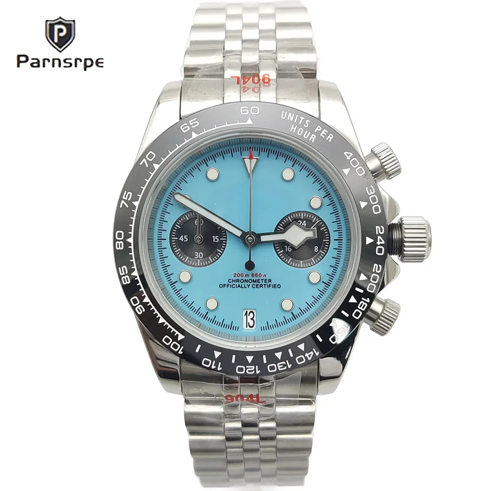 VK64 Men’s Chronograph Watch  Sapphire Crystal AR Glass, 5 Bar Waterproof Quartz Sports Watch