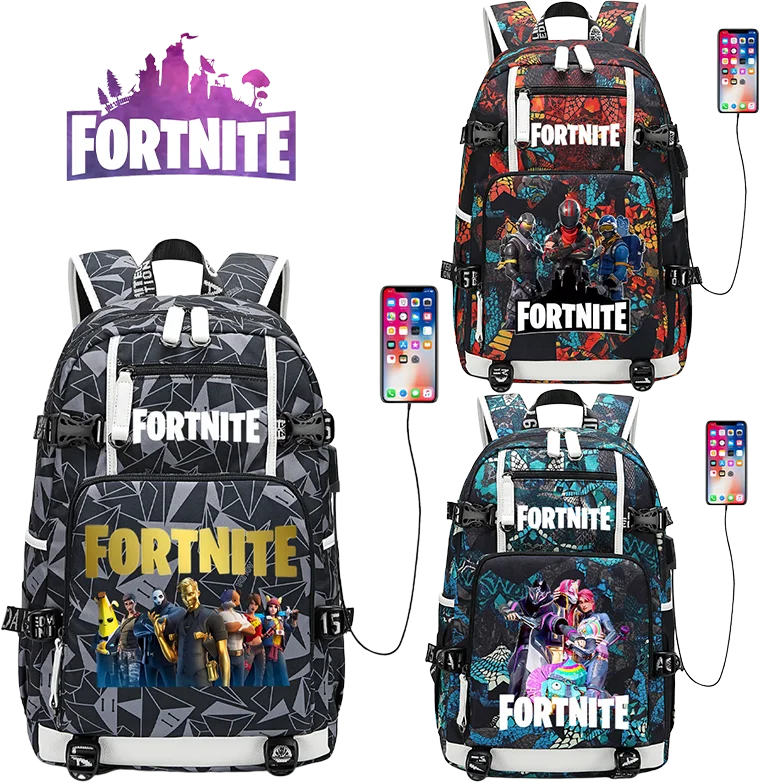 Mochila escolar Fortnite con estampado del juego para estudiantes, niños y niñas, gran capacidad, impermeable, ligera y resistente, regalo de cumpleaños