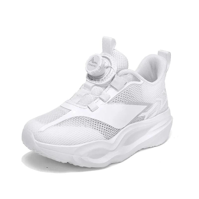 Zapatillas infantiles de moda con suela gruesa y suave, amortiguación elástica, calzado casual cómodo tipo tenis, nuevas zapatillas ligeras de malla para jogging