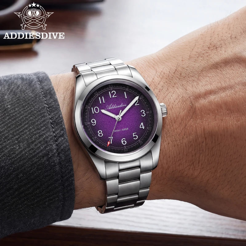 ADDIESDIVE 2026 – Nouvelle montre à quartz de luxe pour homme, étanche à 100 m, verre saphir, très lumineuse, en acier inoxydable, style professionnel