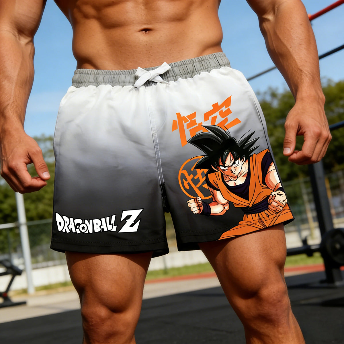 Letní šortky s potiskem Goku ve stylu Dragon Ball Ombre – pánské retro klasické oversized prodyšné fitness streetwearové unisexové pro dospělé i děti
