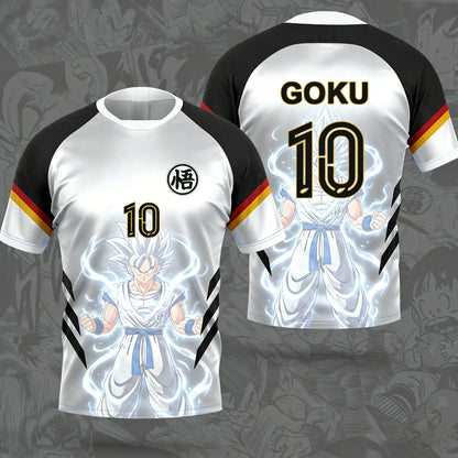 Letní Dragon Ball Wukong „Free Ultimate Yigong č. 10“ – fotbalové motivy, 3D tištěné prodyšné tričko pro dospělé, tričko pro rodiče a děti