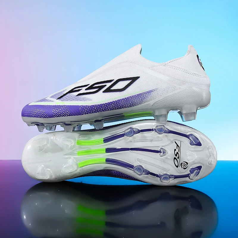 Nouvelles Chaussures de Football pour Hommes – Crampons d'Extérieur pour Entraînement sur Gazon – Baskets Mi-Montantes Légères Antidérapantes de Haute Qualité – Meilleures Ventes