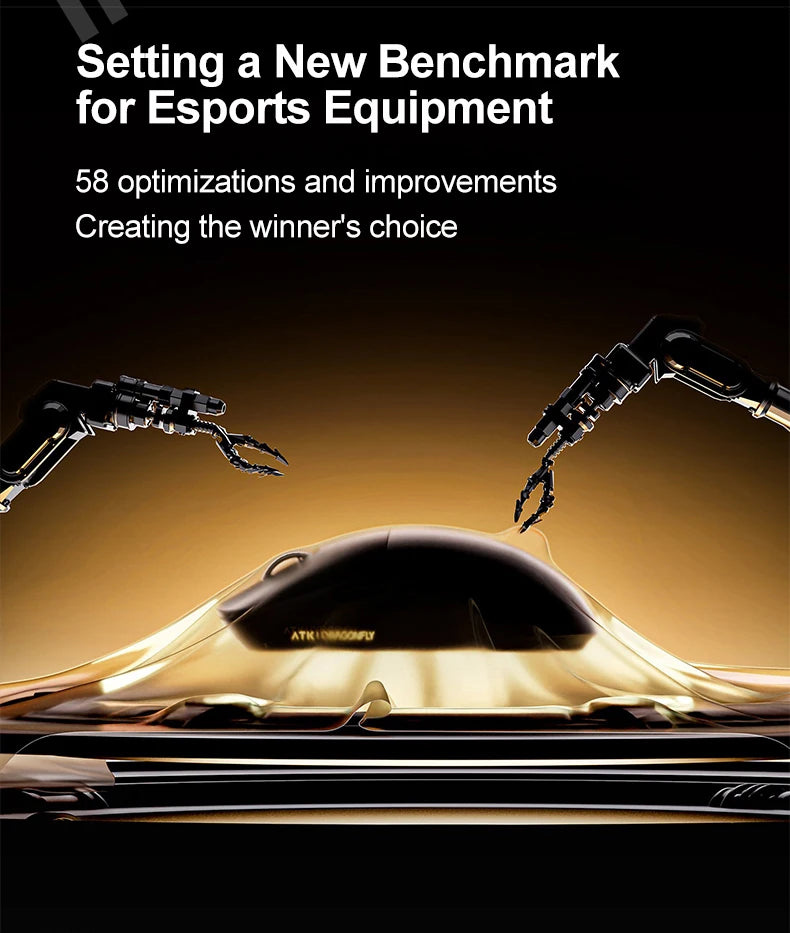 Mouse da gaming wireless ATK Dragonfly A9 Ultimate A9 Air PAW3950 ultraleggero ergonomico per e-sport FPS Gamer CSGO A9 Ultra