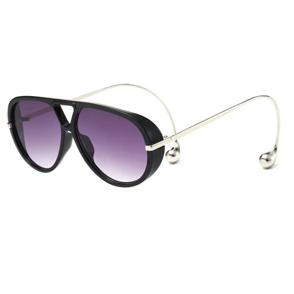 Vintage Oversized Pilot Sunglasses Unisex Double Bridge UV400 Protection Fashionable Punk Style Female Shades Popular Eyewear
