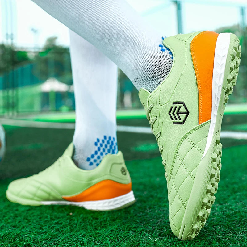 Men Long Spike Football Soccer Boots Outdoor Male Gym Training Sneakers Big Size Black White for Teenager Sports