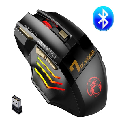 Wireless Bluetooth Mouse Wireless Mouse Rechargeable 7 Button RGB Gaming Mouse Gamer Ergonomic Mause LED Backlit PC Silent Mice