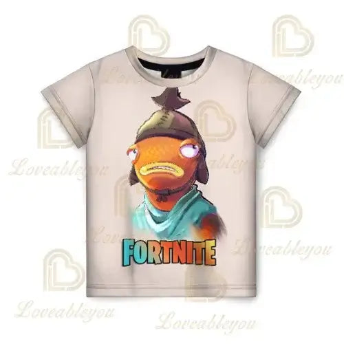 Camiseta infantil de verano Cartoon Fortnite con estampado 3D, para niños y niñas, streetwear para adultos y niños, camiseta divertida de cuello redondo