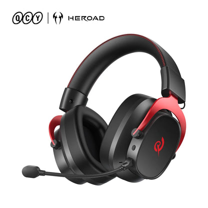 QCY Casque Gamer Sans Fil Heroad VT200 avec Microphone Détachable, Casque Over-Ear, Connexion Tri-Mode, Son Surround 7.1 pour PC, PS4 et PS5