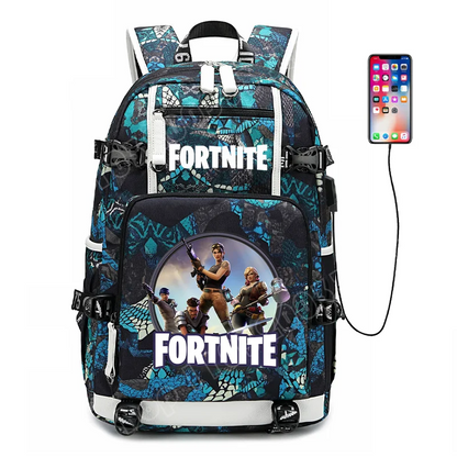 Mochila escolar Fortnite con estampado del juego para estudiantes, niños y niñas, gran capacidad, impermeable, ligera y resistente, regalo de cumpleaños