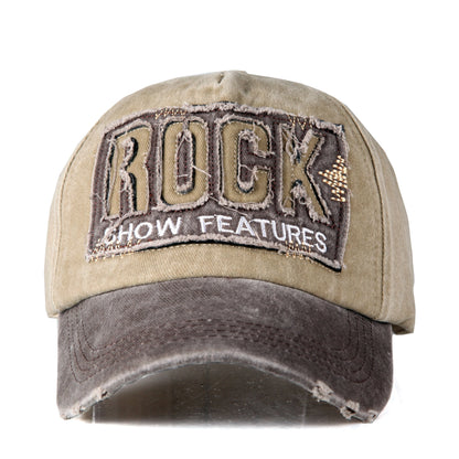 Висококачествена памучна бейзболна шапка с бродерия ROCK за мъже и жени, snapback шапка за спорт на открито и защита от слънце