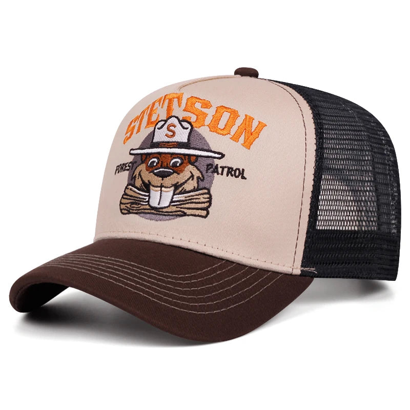 2025 Fashion Cartoon New Truck Hat STETSON Groundhog Net Hat Street Hip Hop Hat Outdoor Sports Sunshade Hat Baseball Hat Unisex