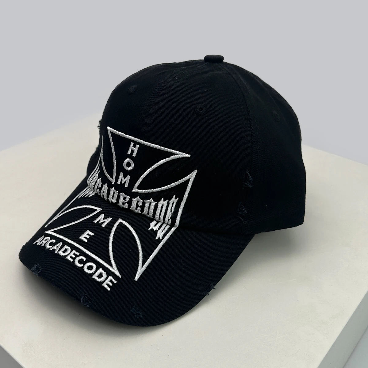 New Unisex Broken Style Bull's-eye Cross Embroidery Baseball Hats Sunshade Personal Versatile Peaked Caps Street Fashion Hip Hop