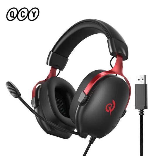 Casque de jeu QCY VN200 Pro, son surround 7.1, haut-parleurs de 40 mm, filaire, multiplateforme, circum-auriculaire, 11 égaliseurs pour jeux, films, musique