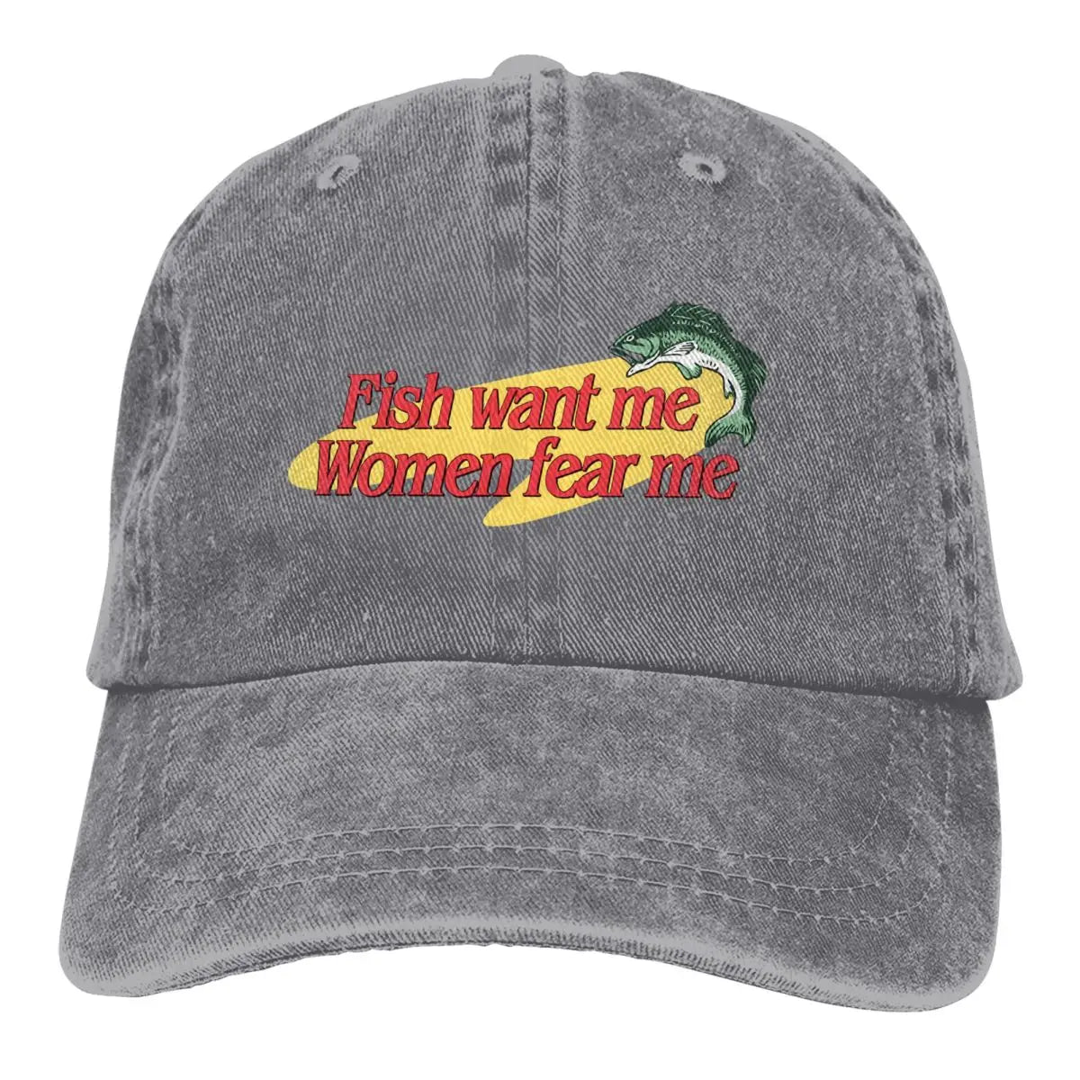«Fish Want Me», «Women Fear Me»: gorras clásicas de béisbol con visera, «Fish Go Fishing», «Fisherman», gorras parasol para hombre y mujer