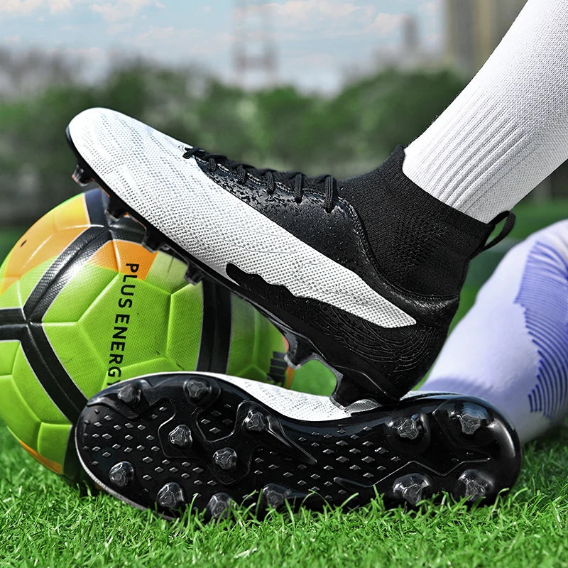 Chaussures de football professionnelles pour hommes/femmes, antidérapantes, à crampons FG, respirantes, pour l'entraînement
