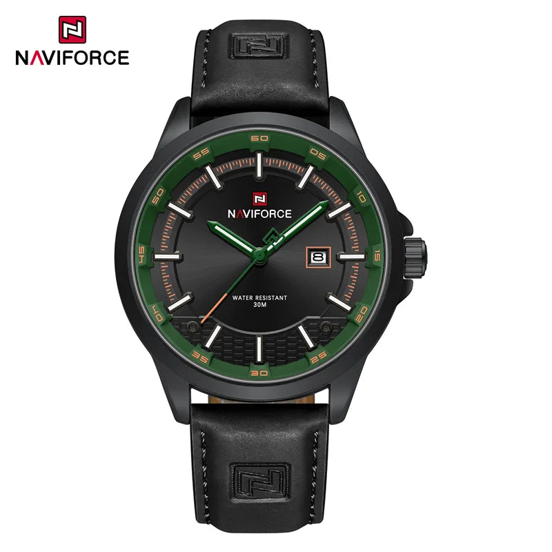Naviforce 9248 Top Brand New Sport Wristwatch Luxury Military Auto Date Leather Simple Quartz Original Male Clock