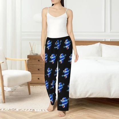 Custom Women Soniced Pajama Pants Printed Hedgehog Game Sleep Sleepwear Bottoms with Pockets