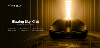 Bezdrôtová myš ATK Blazing Sky X1 V2 Ultimate Dual Mode, ľahká, PAW3950 Ultra, duálny režim 8K HZ, nízka latencia, prispôsobená ergonómia
