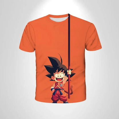 Dragon Ball 3D-nyomtatott póló gyermekruházathoz, felnőtt nyári rövid ujjú anime póló, alkalmi és divatos