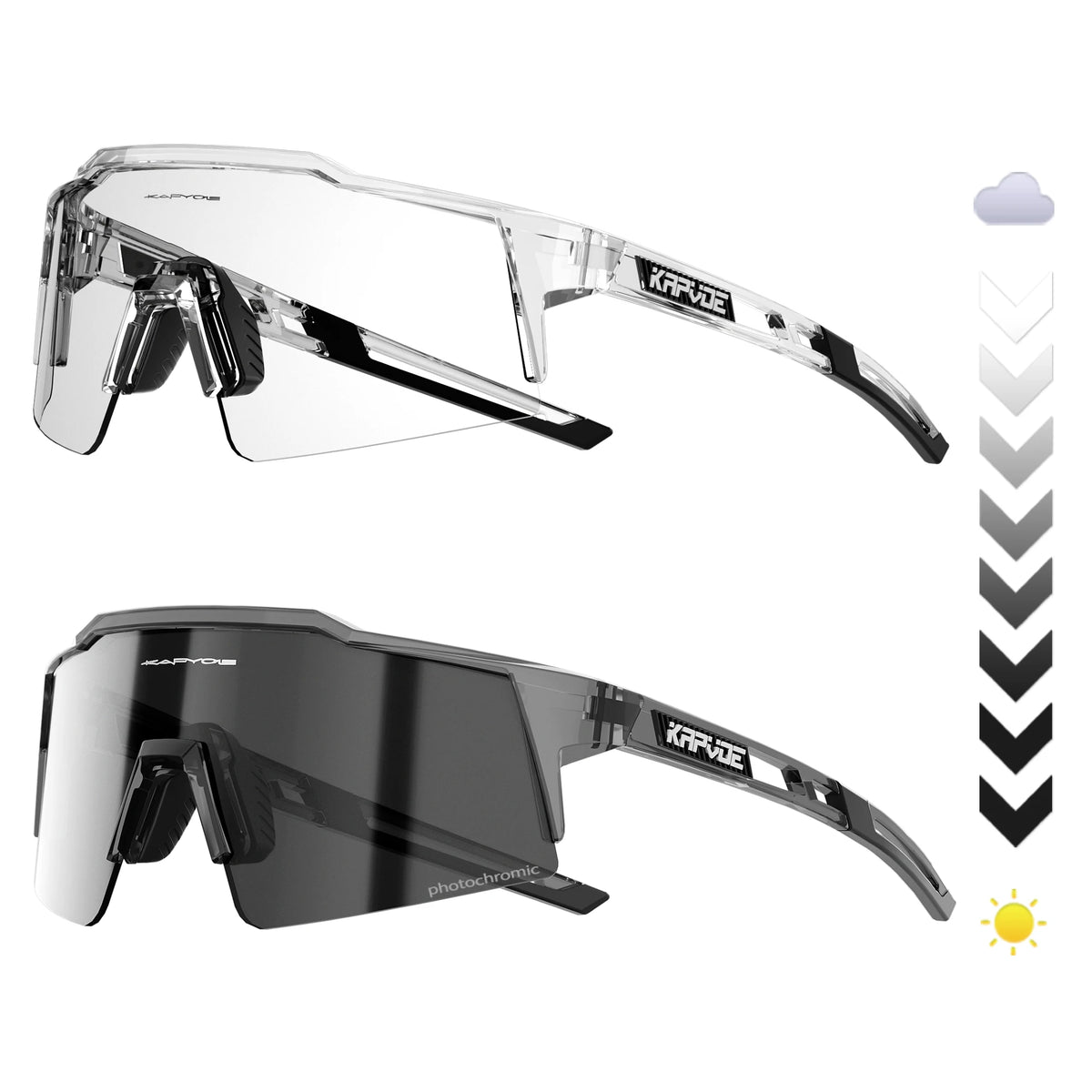 Kapvoe Fotochromowe okulary rowerowe dla mężczyzn Okulary modowe Rower górski Rower szosowy Okulary do jazdy na świeżym powietrzu Okulary sportowe MTB