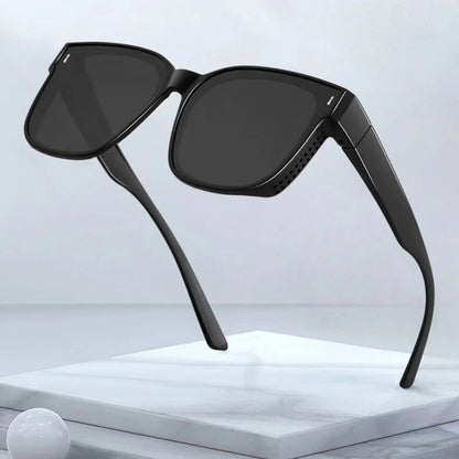 Gafas de sol polarizadas de moda para llevar sobre gafas graduadas para miopía; gafas portátiles para hombre y mujer, de estilo vintage, para pesca y conducción