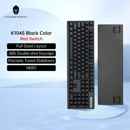 Thunderobot K104S Mechanical Keyboard Full-Size 104 Keys Wired Office Gaming Keyboard ABS Shine-through Keycaps For PC Laptop