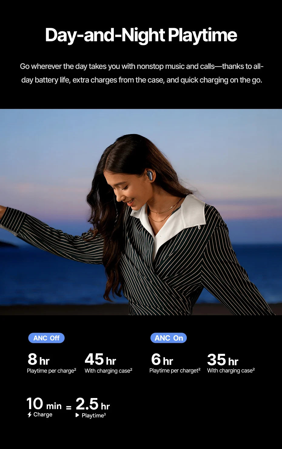 Baseus Inspire XP1 -50dB Adaptive ANC Wireless Earbuds Bluetooth 6.1 Dolby Audio 6 Mic ENC Wireless Earphones bud Sound by Bose