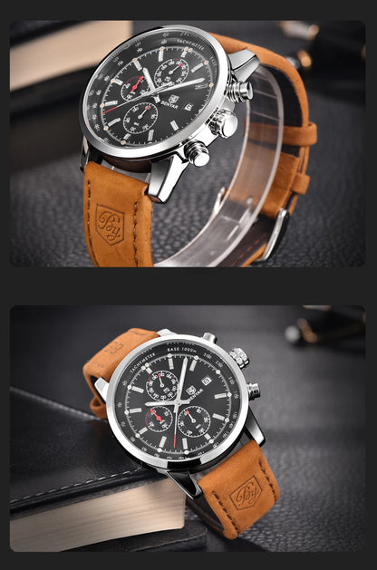 Montre pour homme BENYAR 5102 – Chronographe sportif de luxe à quartz, accessoire de mode d'une grande marque