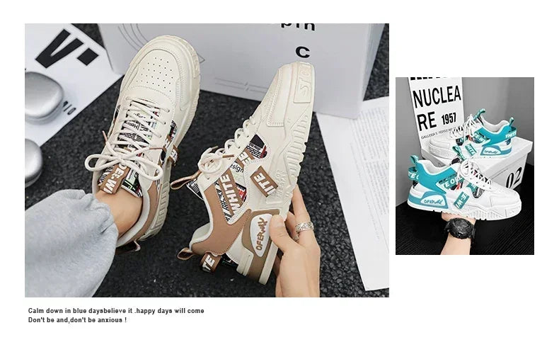 Skateboard Herresko Sommersneakers Læder Casual Mode Udendørs Løb Sport Vandreture Tennis Platform Designer Luksus