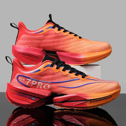 Herren-Sneaker mit Carbon-Platte, Outdoor-Sportschuhe mit weicher Sohle und Mesh-Obermaterial, Laufschuhe, leichte, rutschfeste Freizeitschuhe für Paare, Tennisschuhe