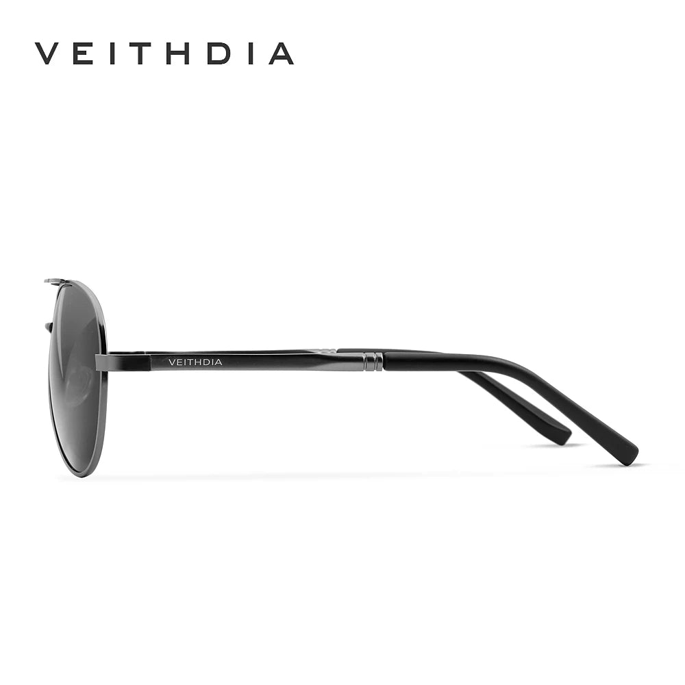 VEITHDIA Men's Polarized UV400 Sunglasses Vintage Designer Goggle Classic Fashion Outdoor Driving Sun Glasses For Male VT1306
