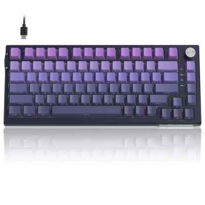 MageGee SKY81 Tastiera meccanica gaming 75%, RGB Gasket hot-swappable cablata personalizzabile, tastiera con suono cremoso e smorzamento acustico con manopola