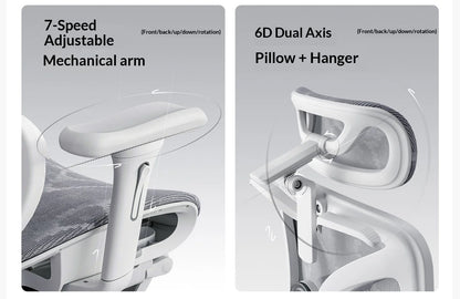 Mesh Office Chair Ergonomic Adjustable Lumbar Swivel Reclining Headrest Rolling Casters Home Office Office Chair Gaming Chair