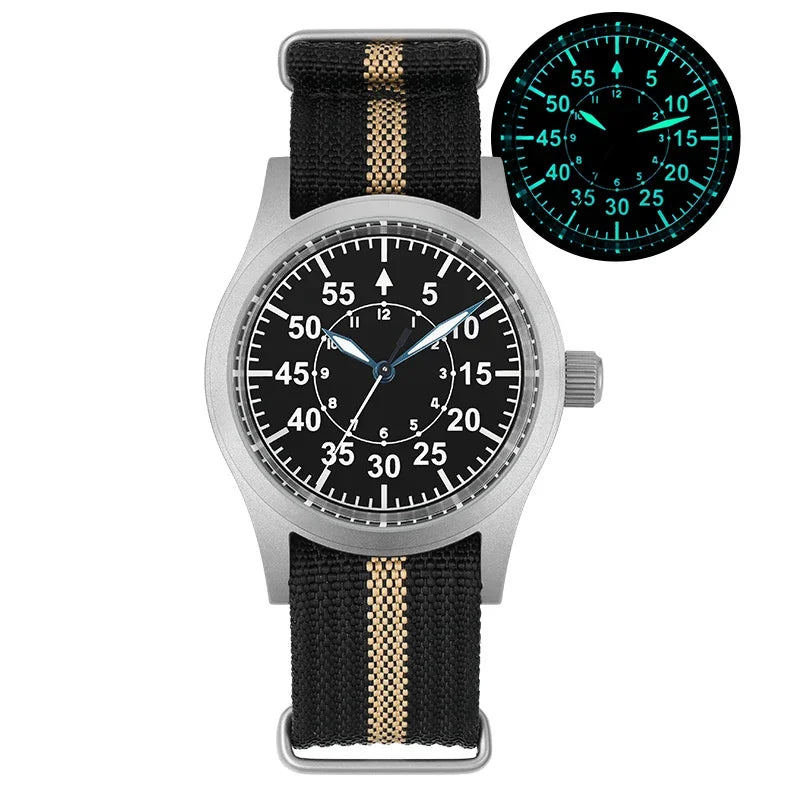 Militado ML05 38mm Men Watch VH31 Quartz Military Watches Domed Sapphire AR Coating 100m Waterproof Stainless Steel Wristwatch