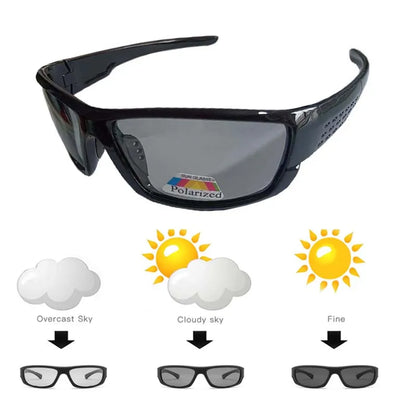 TAGION Black Plastic Polarized Sunglasses Men Outdoor Sports Sun Glasses Fishing Cycling Eyewear Male Designer Goggles UV400