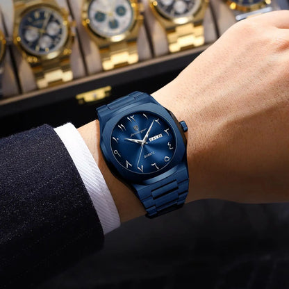 POEDAGAR mode luxe hommes montre à Quartz étanche en acier inoxydable mâle montre semaine Date affaires montres pour hommes Reloj Hombre