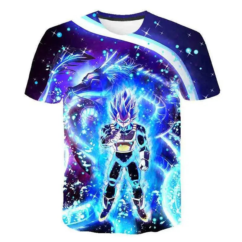 Dragon Ball 3D-nyomtatott póló gyermekruházathoz, felnőtt nyári rövid ujjú anime póló, alkalmi és divatos