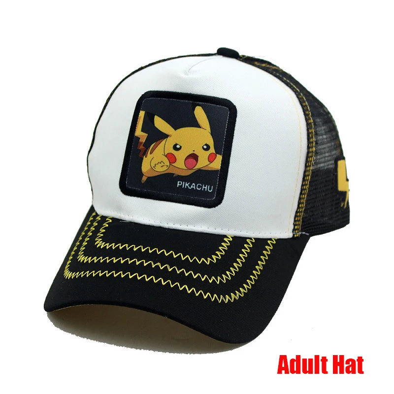 Anime Figure Pokemon Baseball Cap Pikachu Hat Adjustable Pokemon Cosplay Hip Hop Cartoon Adult Hats Boy Girl Kids Birthday Gifts