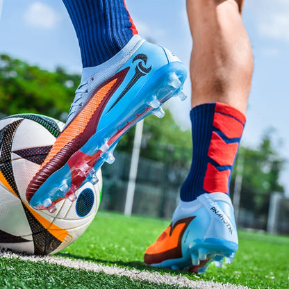 Chaussures de Football pour hommes, crampons de société, bottes professionnelles de terrain de Football en plein air, chaussures d'entraînement sur gazon, baskets à pointes longues