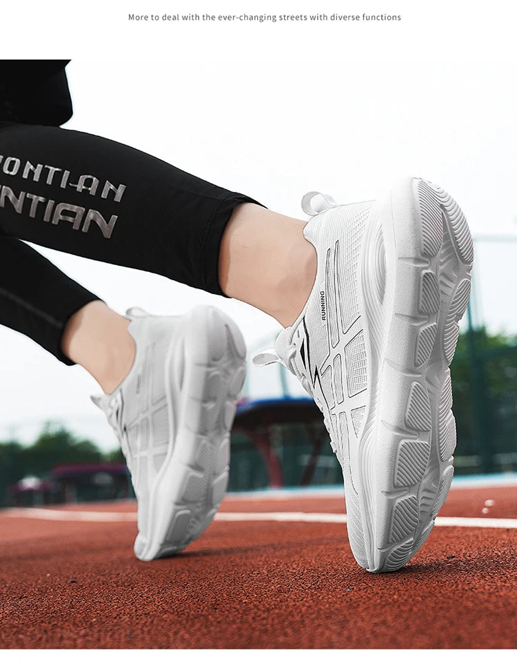 Men's and Women's EVA Sole Mesh Upper Breathable Running Shoes Soft Shock-Absorbing Sports Shoes Unisex Lightweight Sneakers