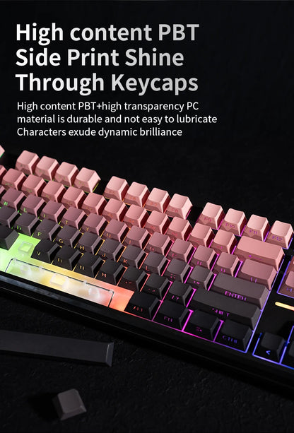 V108 Pro Bluetooth Keyboard  Office Low Noise 2.4G Wired&Wireless Full Layout with RGB Backlit Membrane