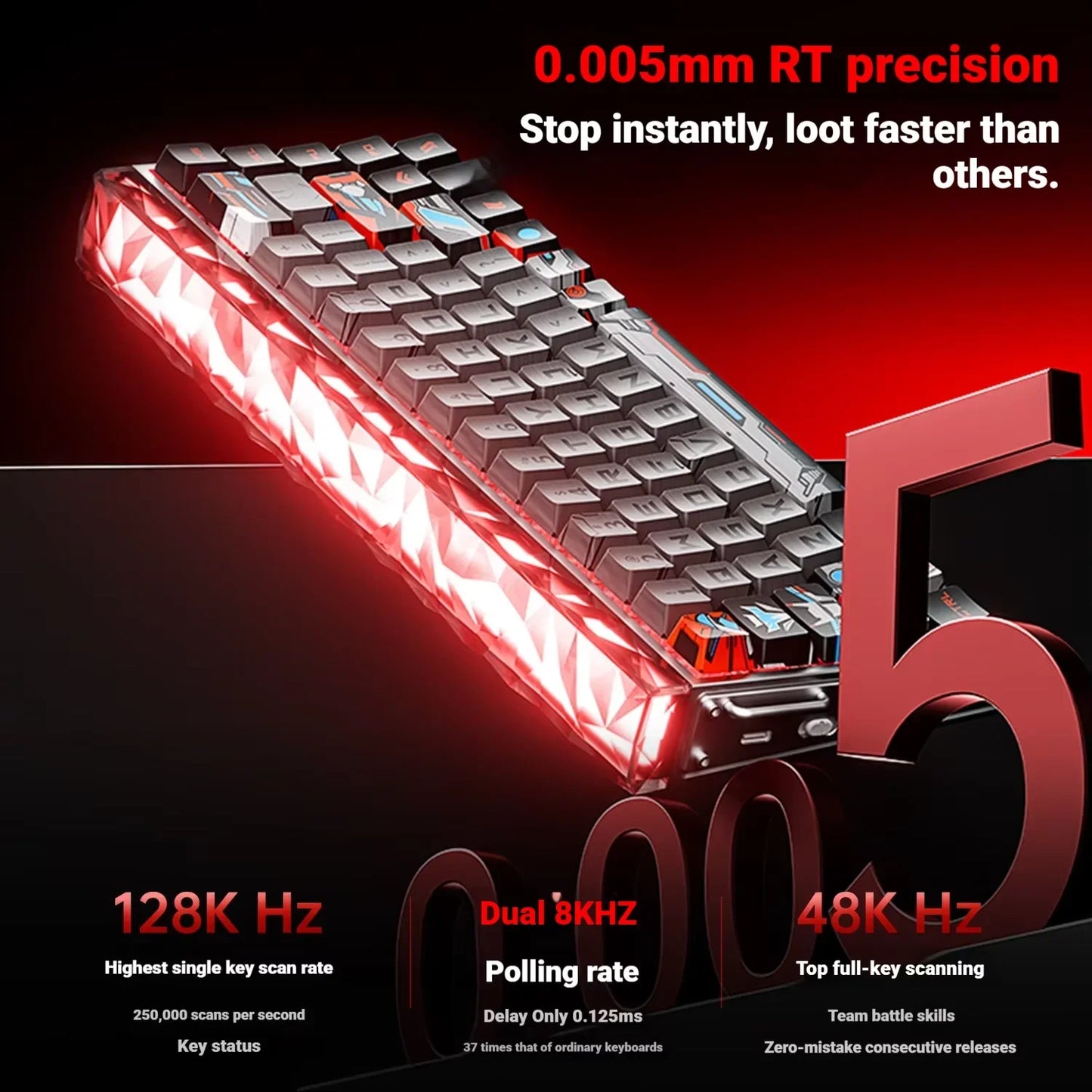 New AULA HERO68 Air 3-mode Magnetic Switch Gaming Mechanical Keyboard E-sport Custom Wired Keyboard Ergonomics Accessories