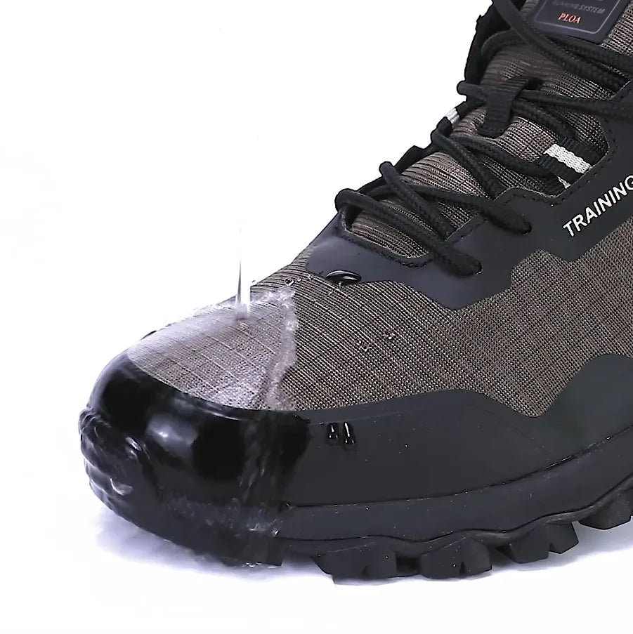 Baasploa Men New Hiking Shoes Outdoor Waterproof Wear Resistant Non Slip Sneakers Male Casual Lightweight Lace-Up Walking Shoes