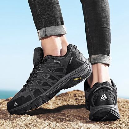 HIKEUP Zapatillas de exterior de moda para hombre, calzado deportivo casual de senderismo, botas de trekking de montaña y camping, antideslizantes y resistentes al desgaste