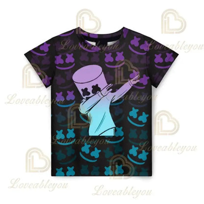 Camiseta infantil de verano Cartoon Fortnite con estampado 3D, para niños y niñas, streetwear para adultos y niños, camiseta divertida de cuello redondo