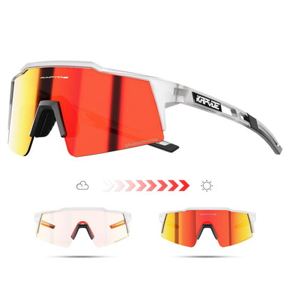 Kapvoe Fotochromowe okulary rowerowe dla mężczyzn Okulary modowe Rower górski Rower szosowy Okulary do jazdy na świeżym powietrzu Okulary sportowe MTB