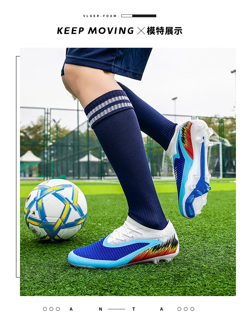 New Men Soccer Shoes Cleats Women Professional Football Boots Training Outdoor Durable Firm Ground Lightweight Adult Rugby