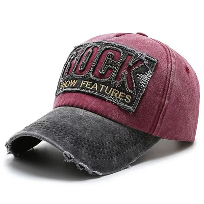 Висококачествена памучна бейзболна шапка с бродерия ROCK за мъже и жени, snapback шапка за спорт на открито и защита от слънце