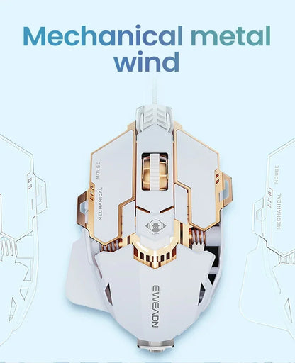 G5 Mechanical E-sports Wired Mouse, RGB 9 Button Macro Programming Gaming Mute Mouse, 12800 DPI for Desktop Computer Laptop